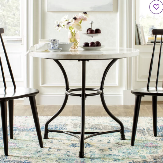 Marble Top Table w/ Iron Base