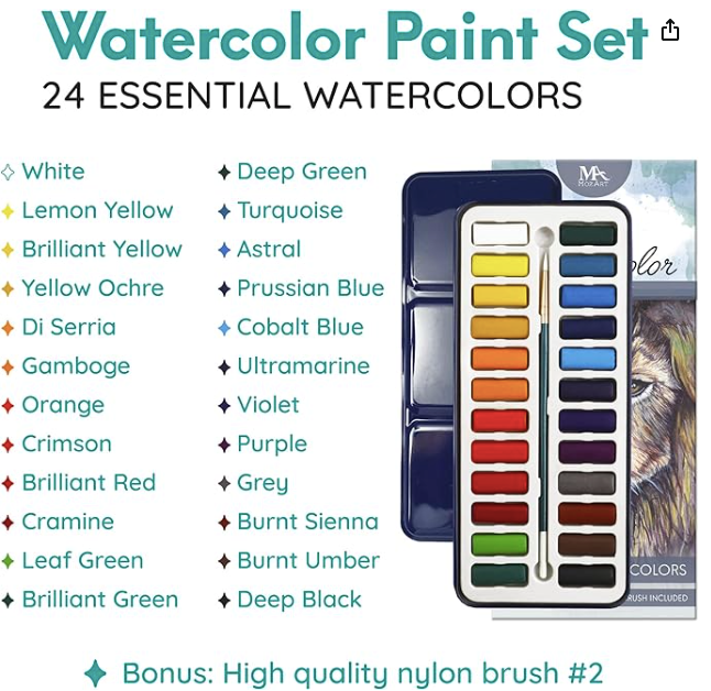 24 Watercolor Paint Set by Mozart