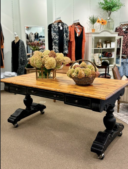 Custom Kitchen Island Black w/ Wood Top