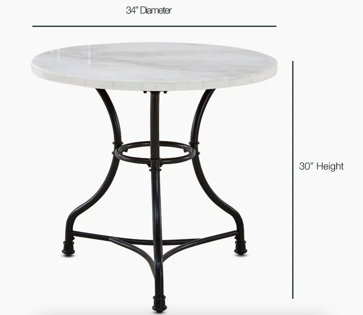 Marble Top Table w/ Iron Base