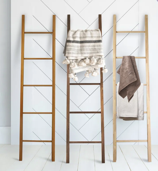 Natural Wood Blanket Ladder 6.7'