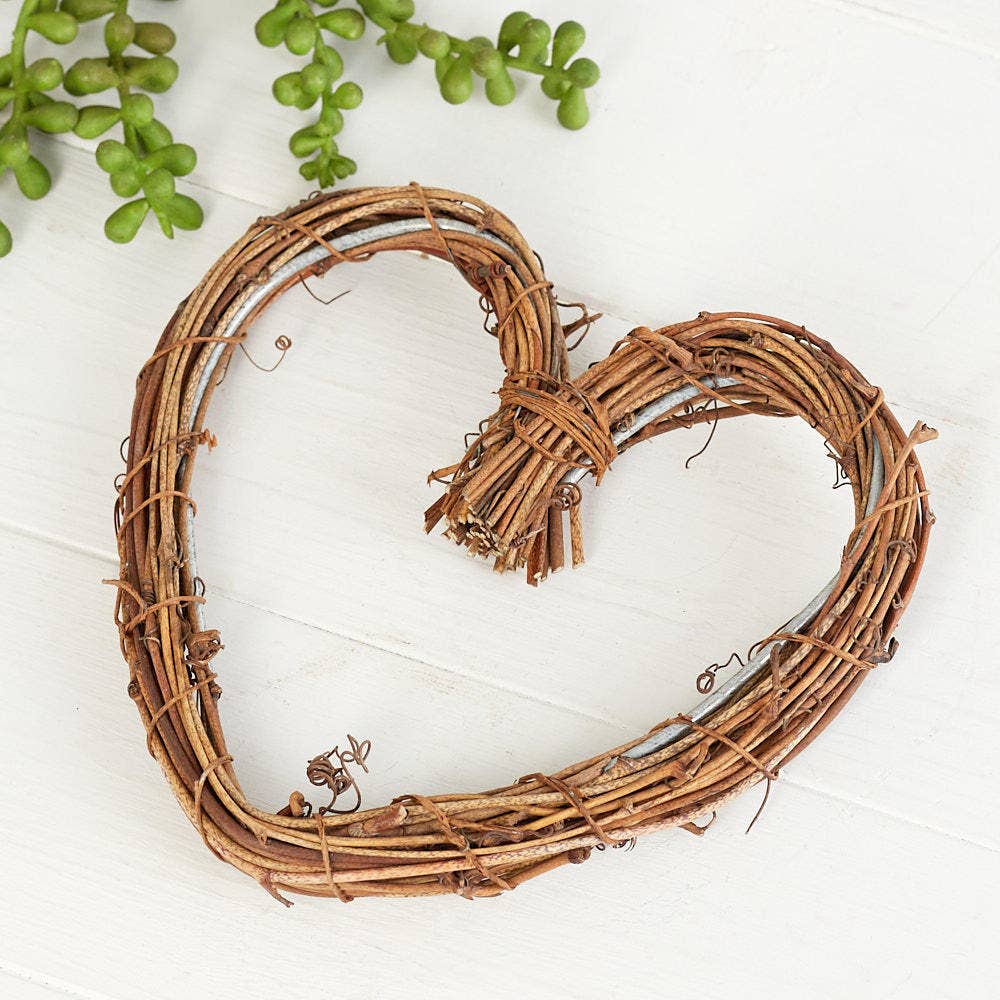 6" Natural Grapevine Heart