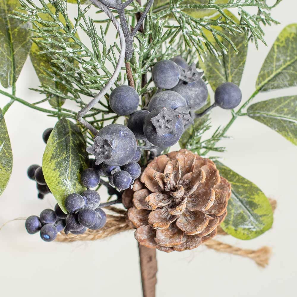 14"  Blueberry & Pinecone Spray