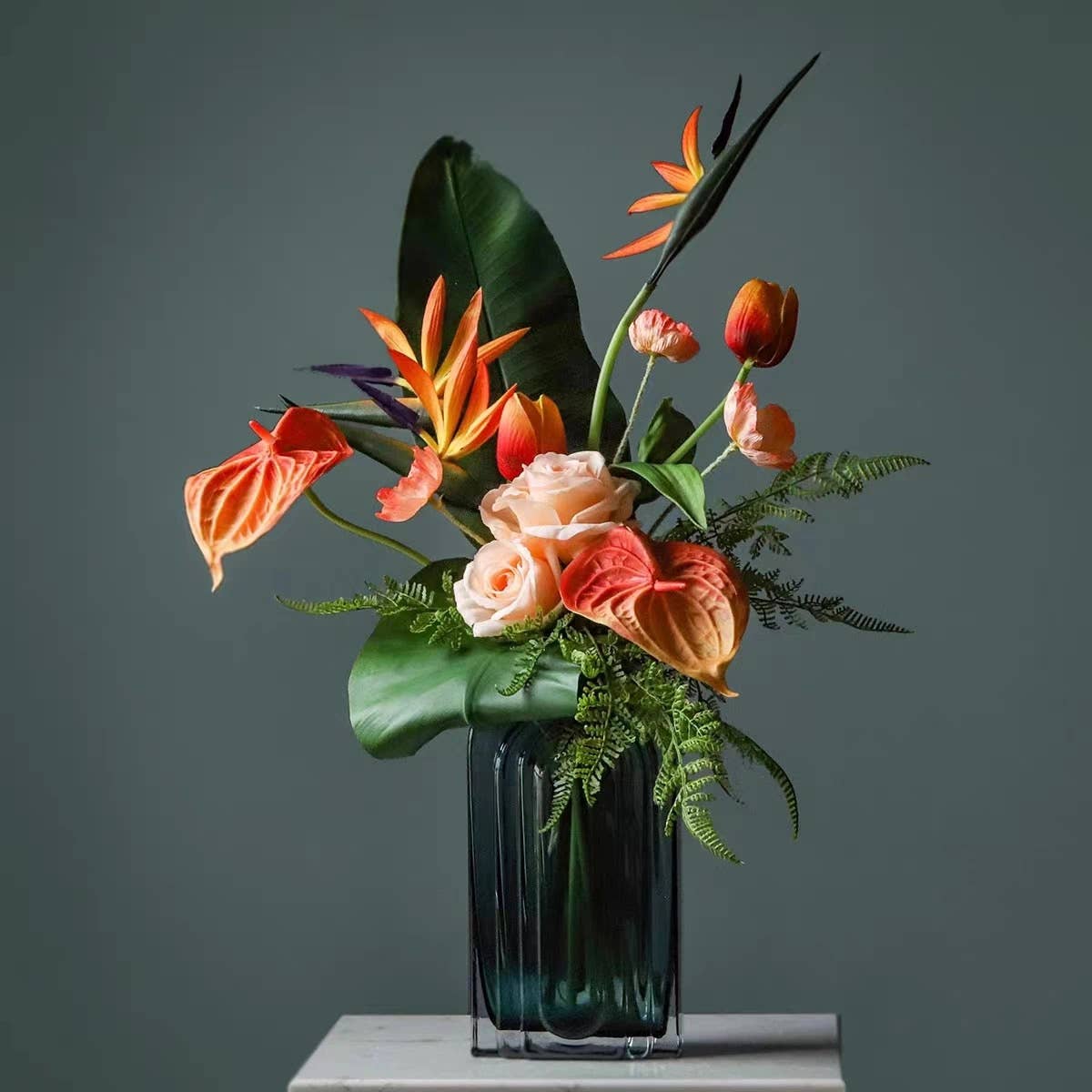 Real Touch Rose: Autumn Orange