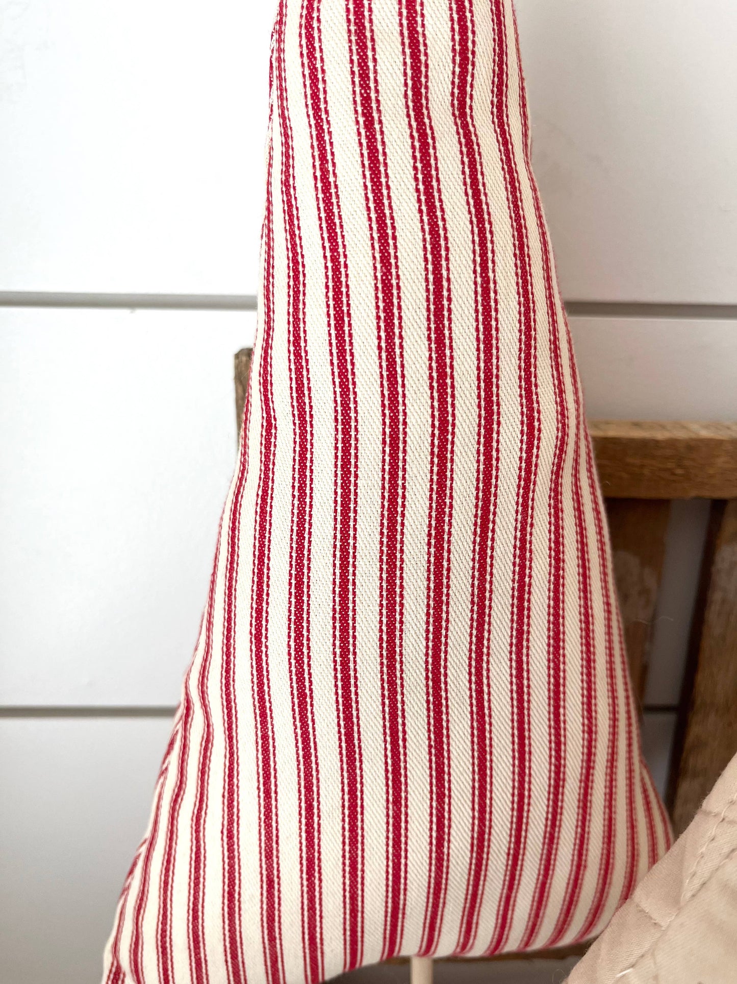 3pc. Fabric Vintage Red Stripe Christmas Tree Set
