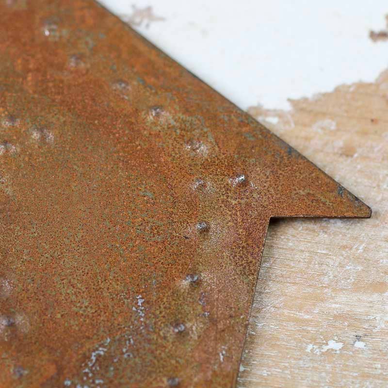 4-1/4" Rusty Tin Embossed Birdhouse