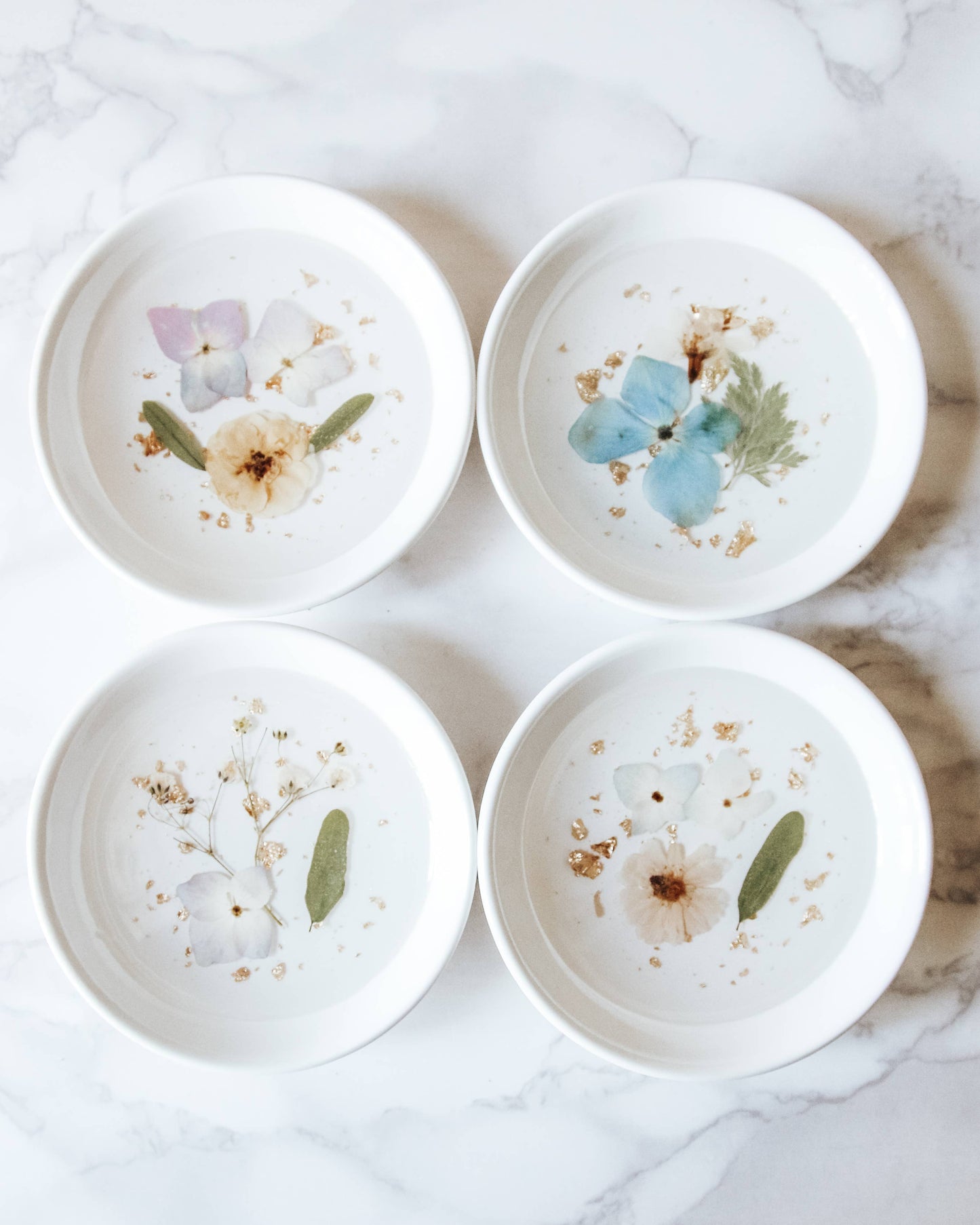 Botanical Ceramic Ring Dish/ Floral Shimmer