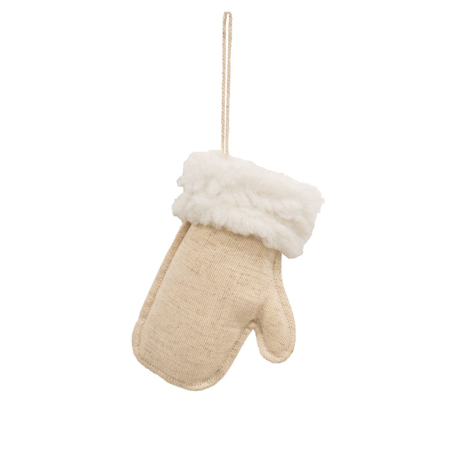 Nautral Christmas Mitten Fabric Ornament