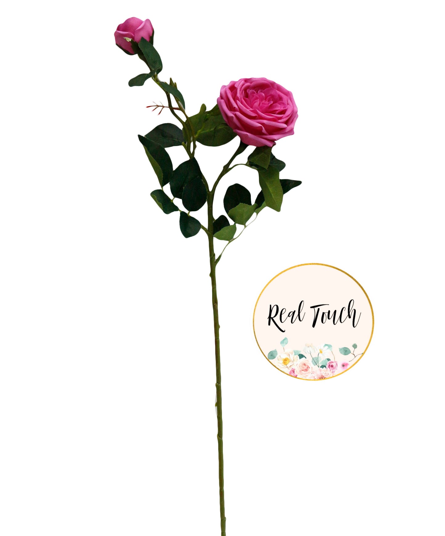 Real Touch Cabbage Rose: Fuchsia