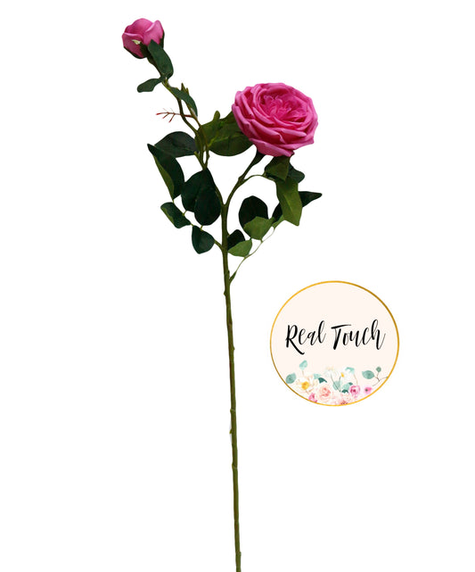 Real Touch Cabbage Rose: Fuchsia