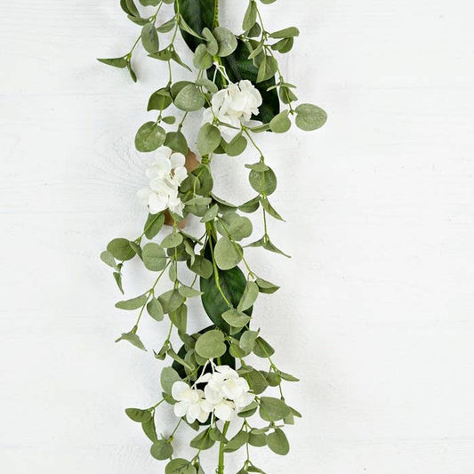 4ft Hydrangea/Eucalyptus Garland