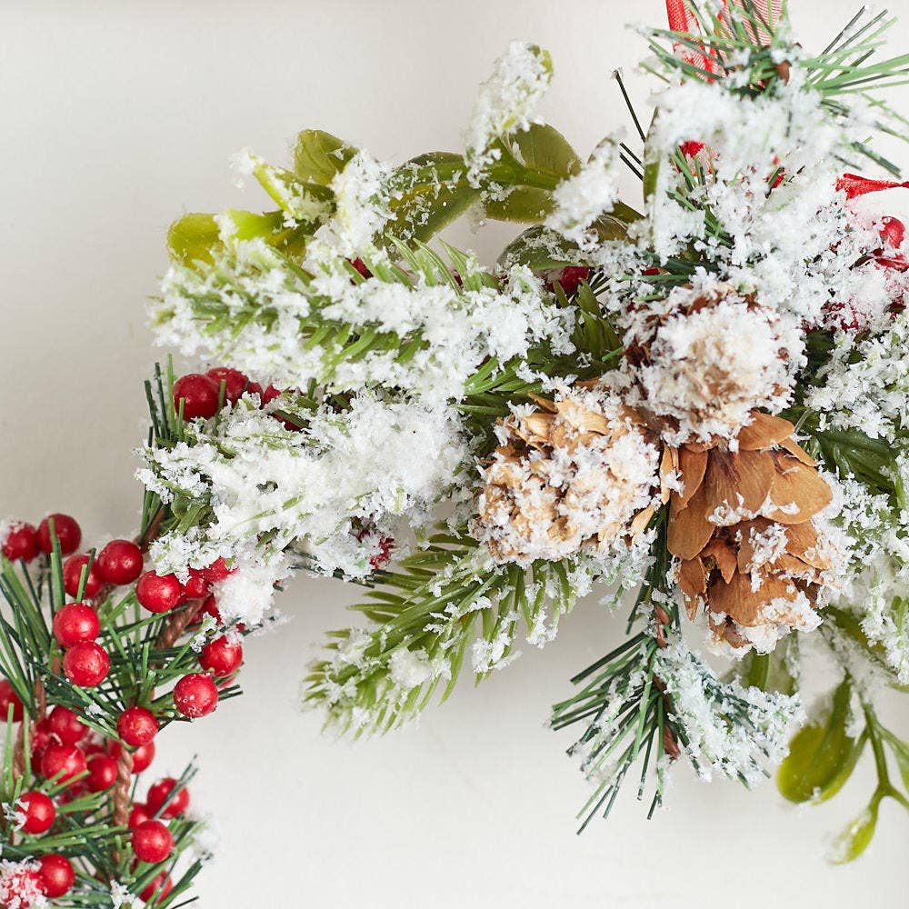 7" Snowy Holiday Wreath