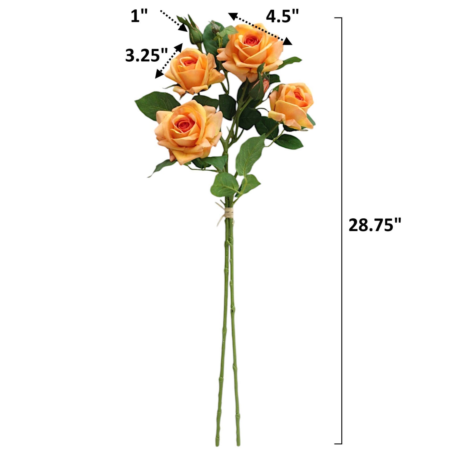 28.75" Real Touch Rose Stem - 6 Flowers