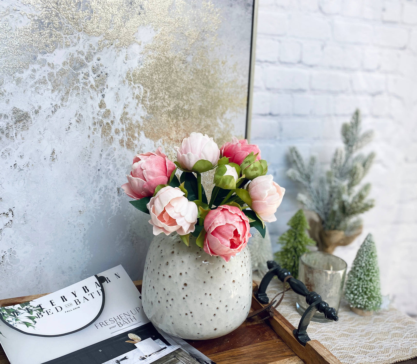 Real Touch Peonies: Begonia Pink