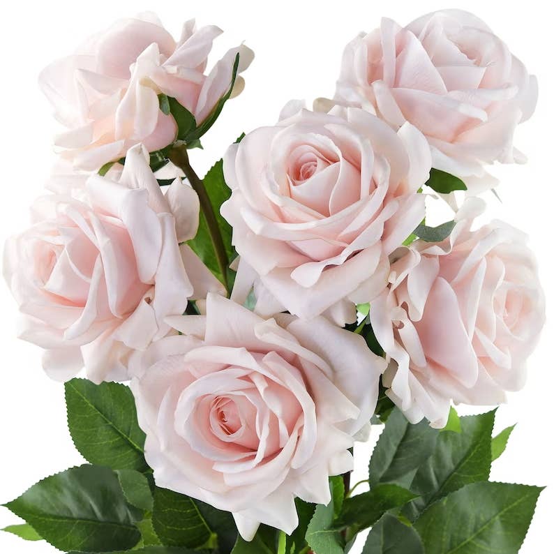 29" Real Touch Rose, Large Bloom: White
