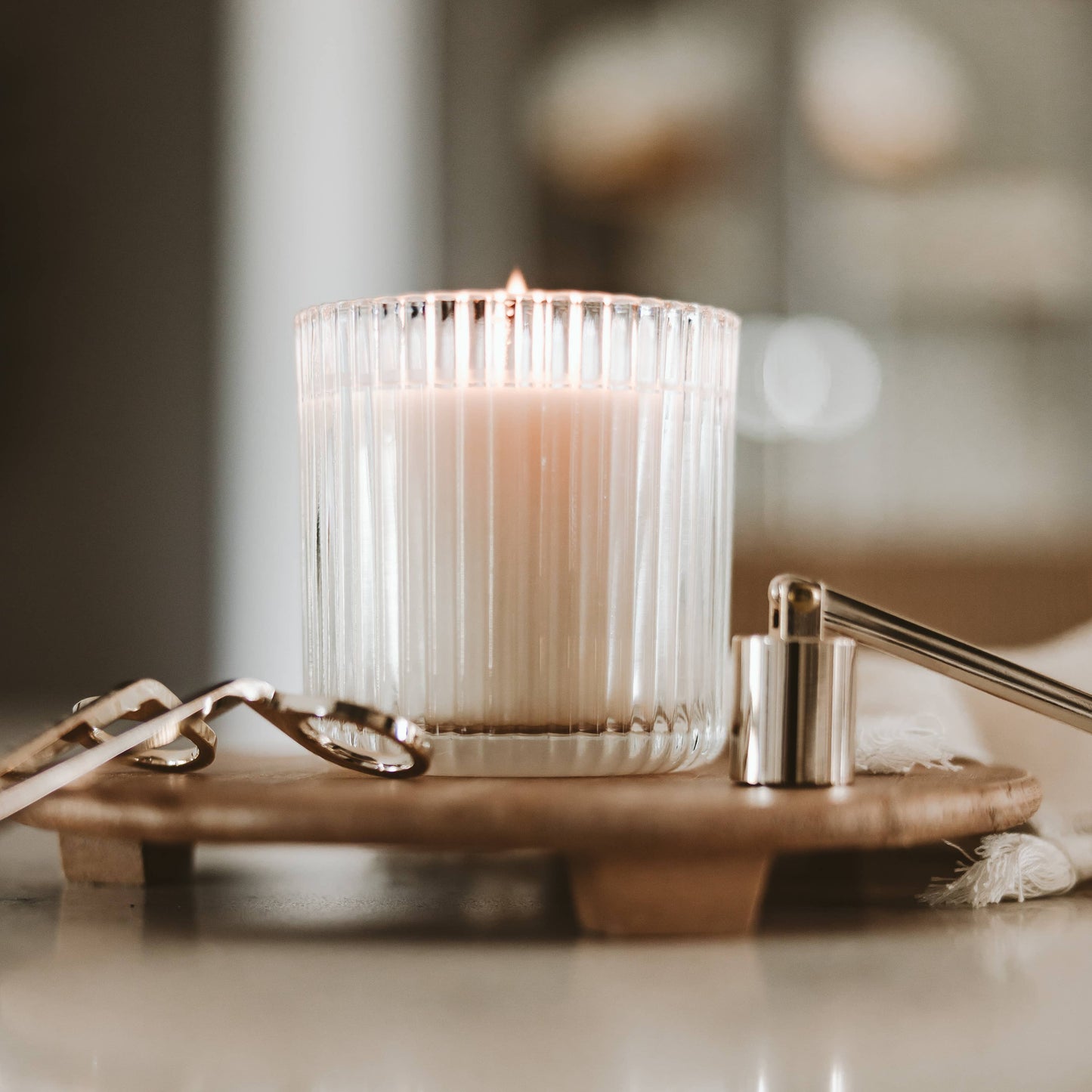 Spa Day 12 oz Soy Candle, Fluted Ribbed Jar - Decor & Gifts