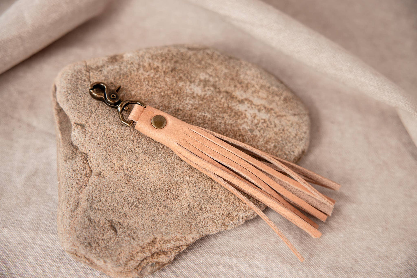 Tassel Key Chain Clip: Russet