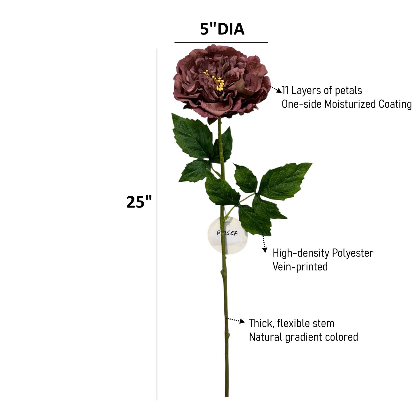 25” Real Touch Peony Stem - Fall