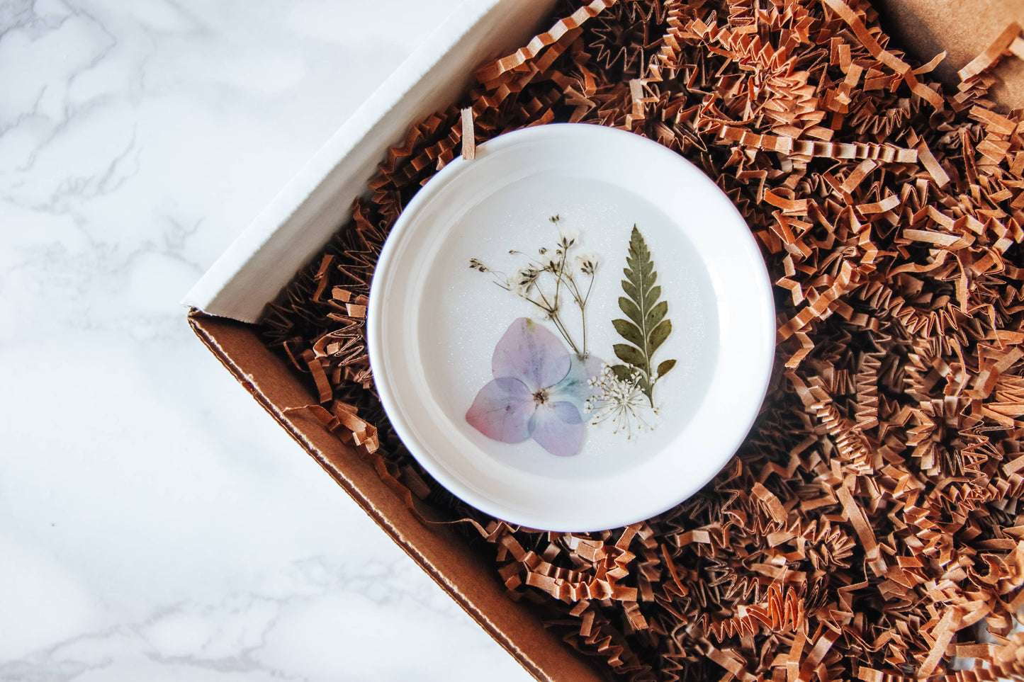 Botanical Ceramic Ring Dish/ Floral Shimmer