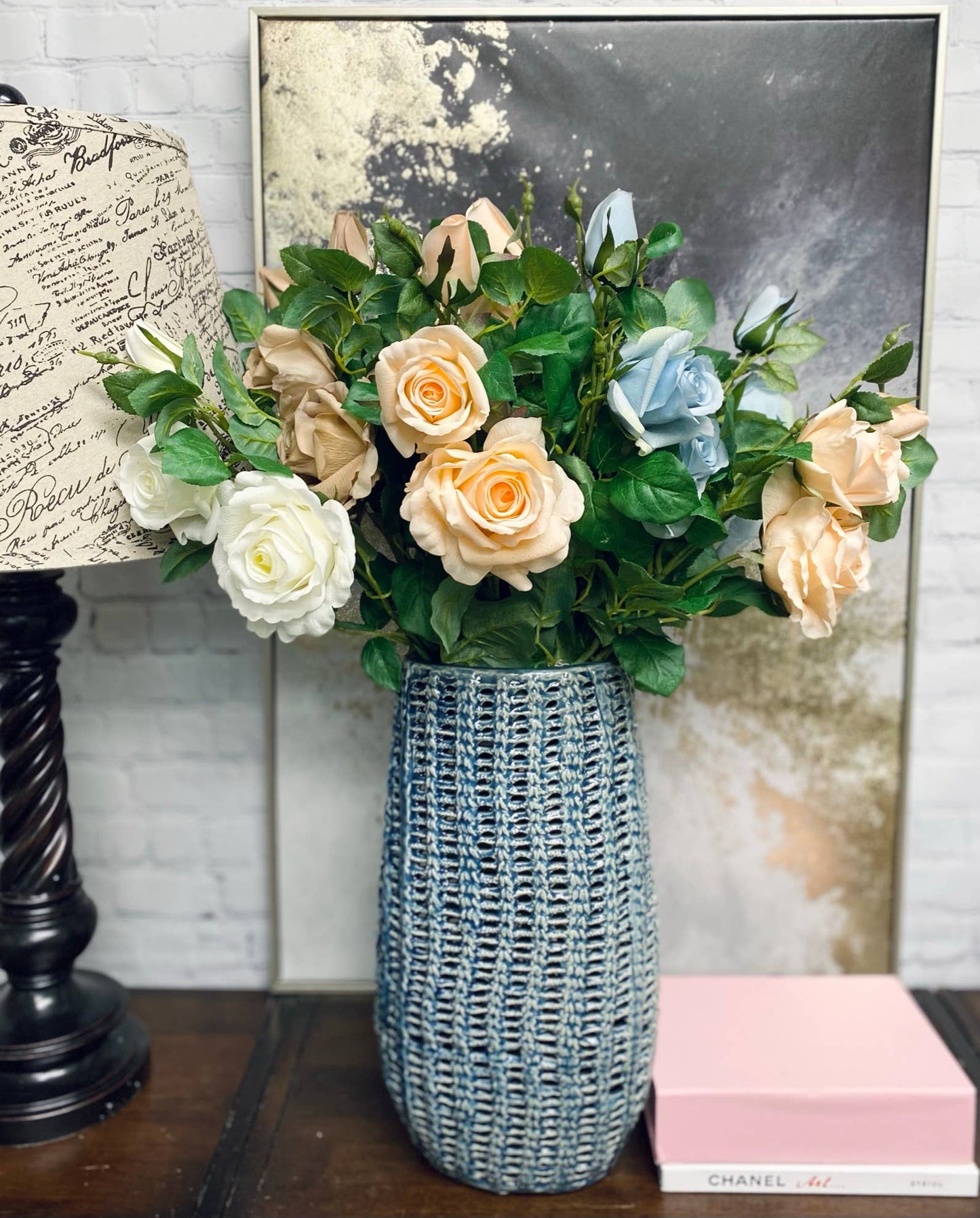 27" Real Touch Roses & Bud - Mocha
