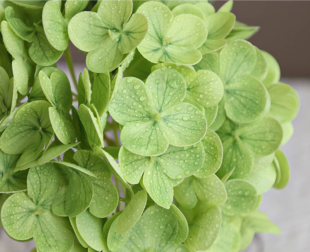 12.5" Real Touch Hydrangea- Dark Green