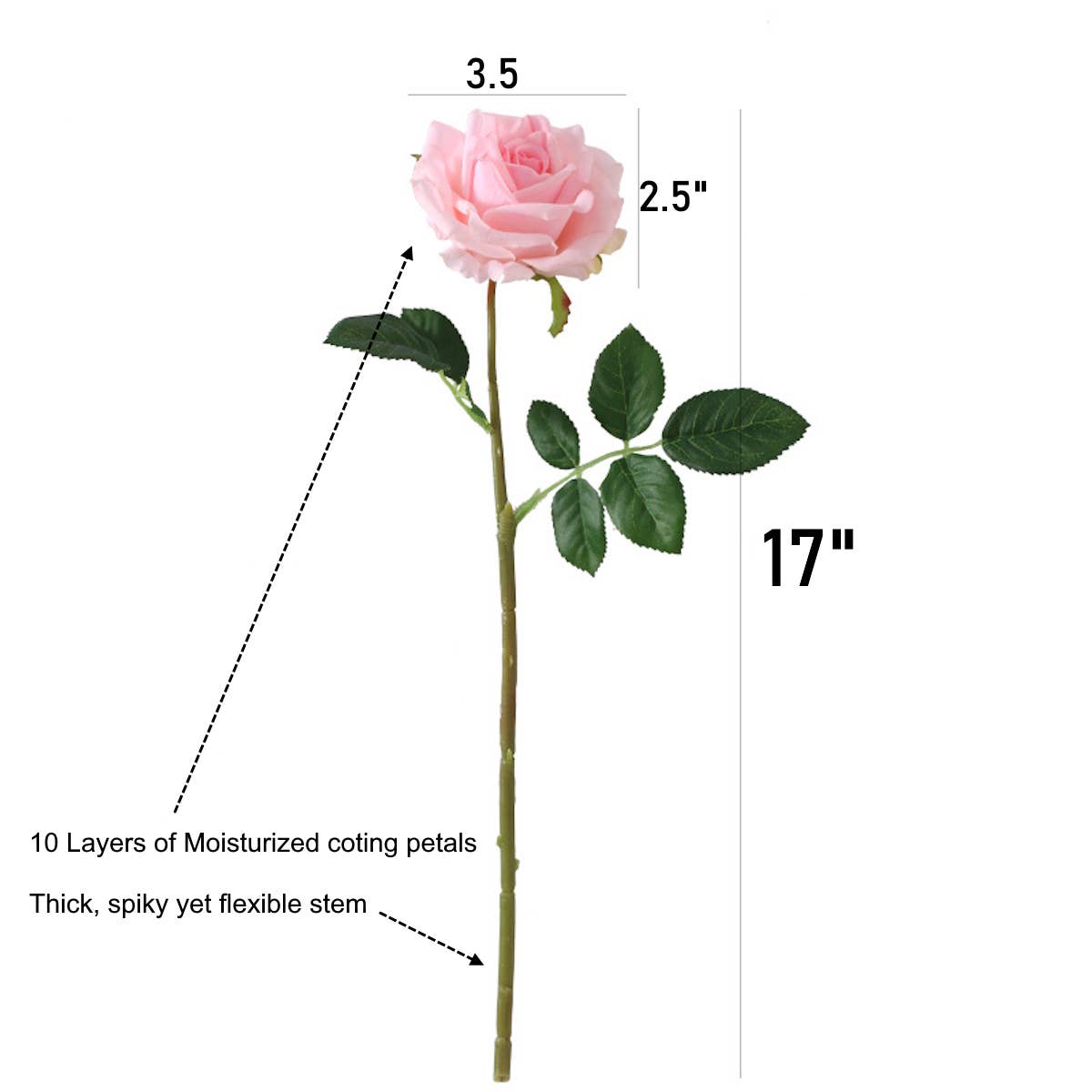 17" Real Touch Garden Rose