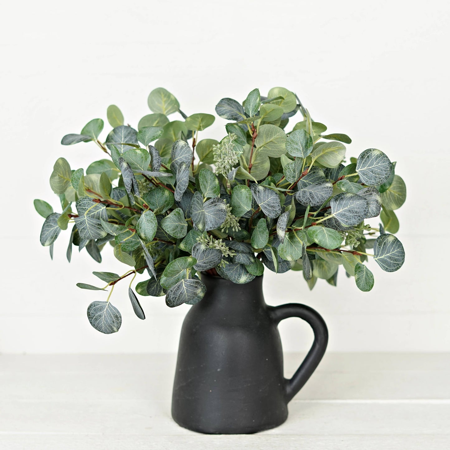 16" Flocked Silver Dollar Leaves