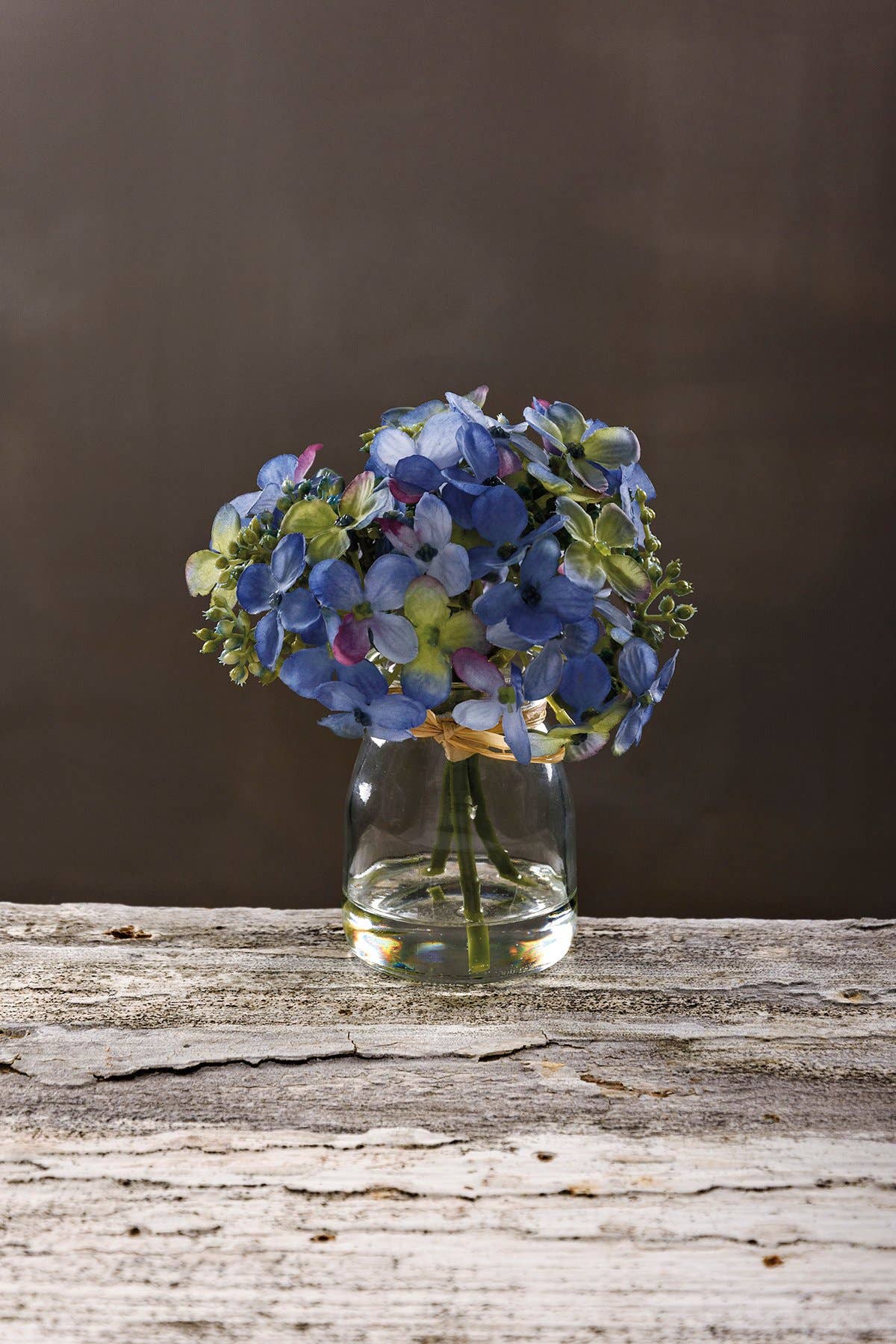Blue Hydrangea in Bud Vase/Faux Water