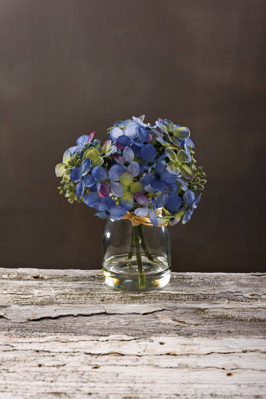 Blue Hydrangea in Bud Vase/Faux Water