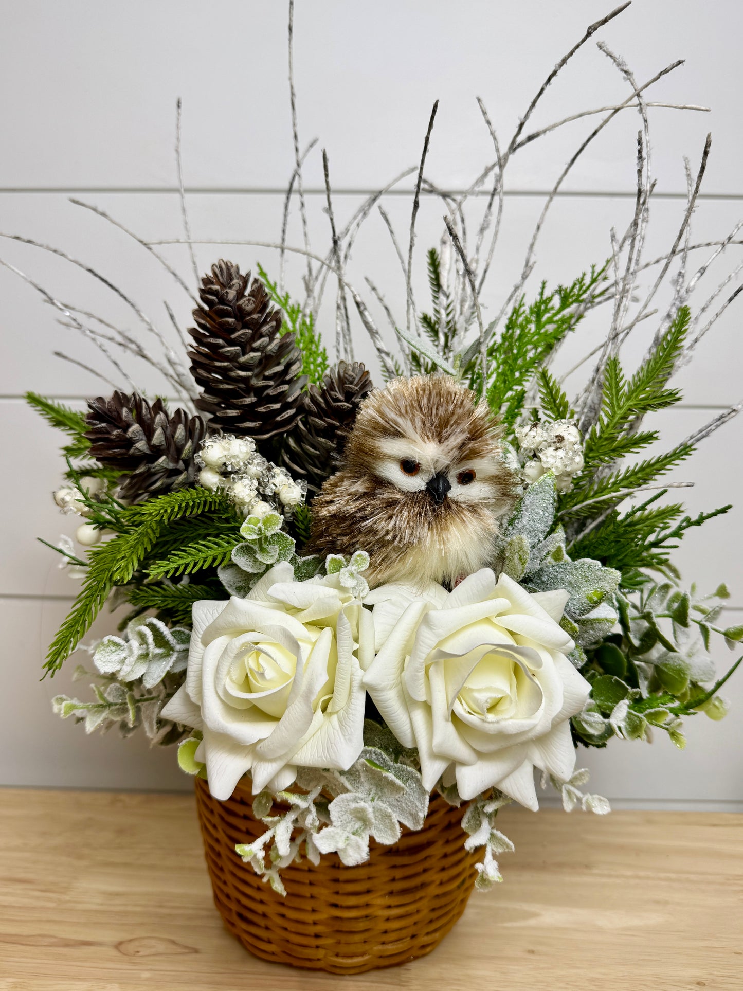 Snowy Owl Hanging Basket