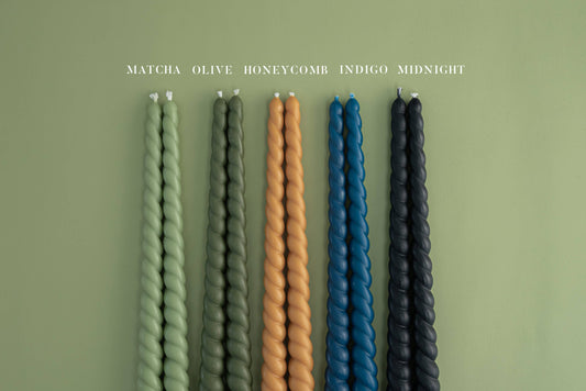Twisted taper candle pr/ Beeswax & Soy Wax: Honeycomb