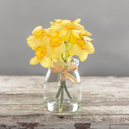 Yellow Narcissus in Bud Vase/Faux Water