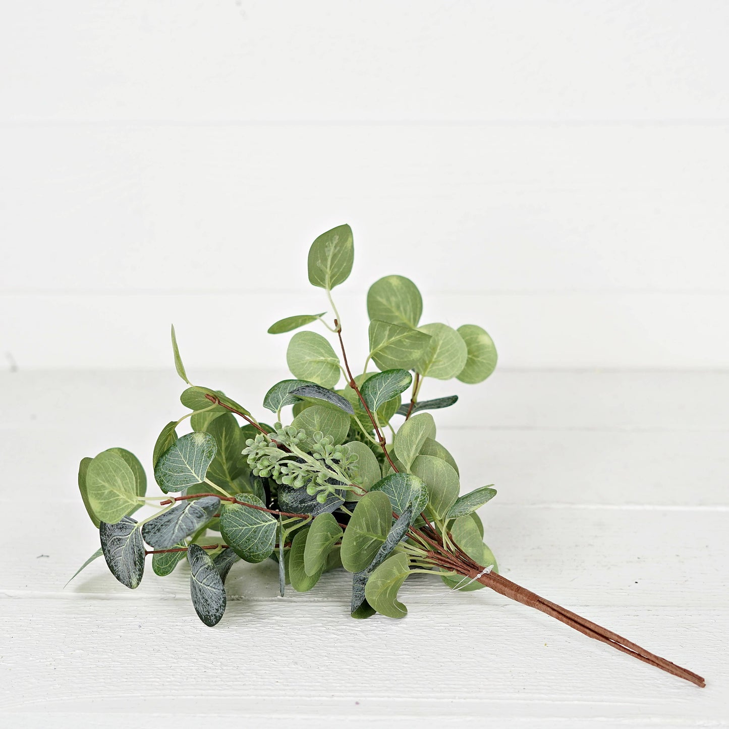 16" Flocked Silver Dollar Leaves
