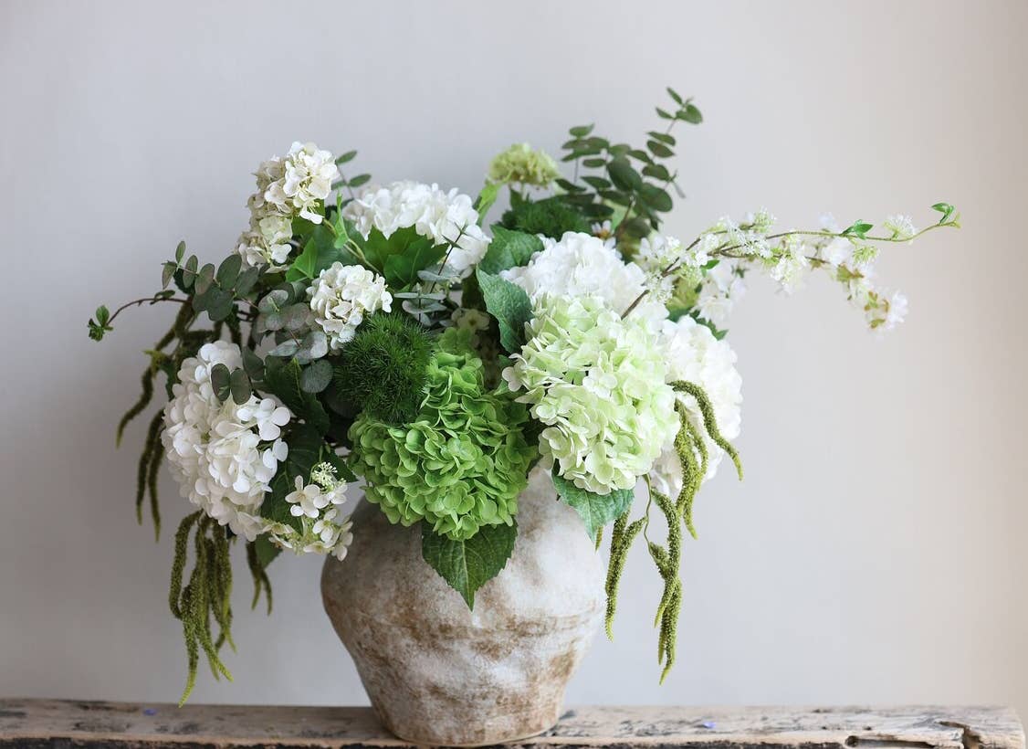 12.5" Real Touch Hydrangea- Dark Green