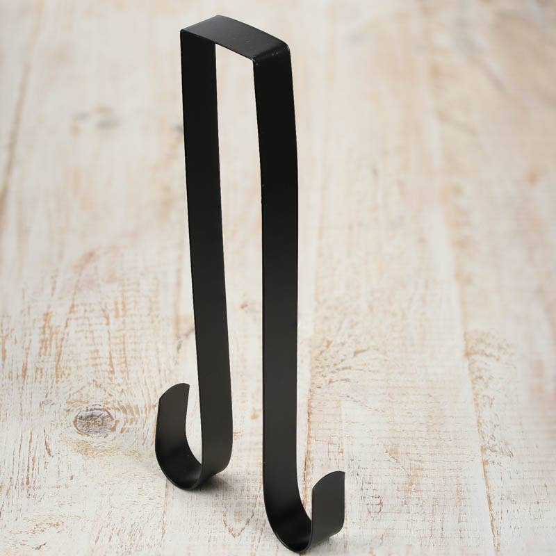 Black Over-the-Door Double Hook Wreath Hanger