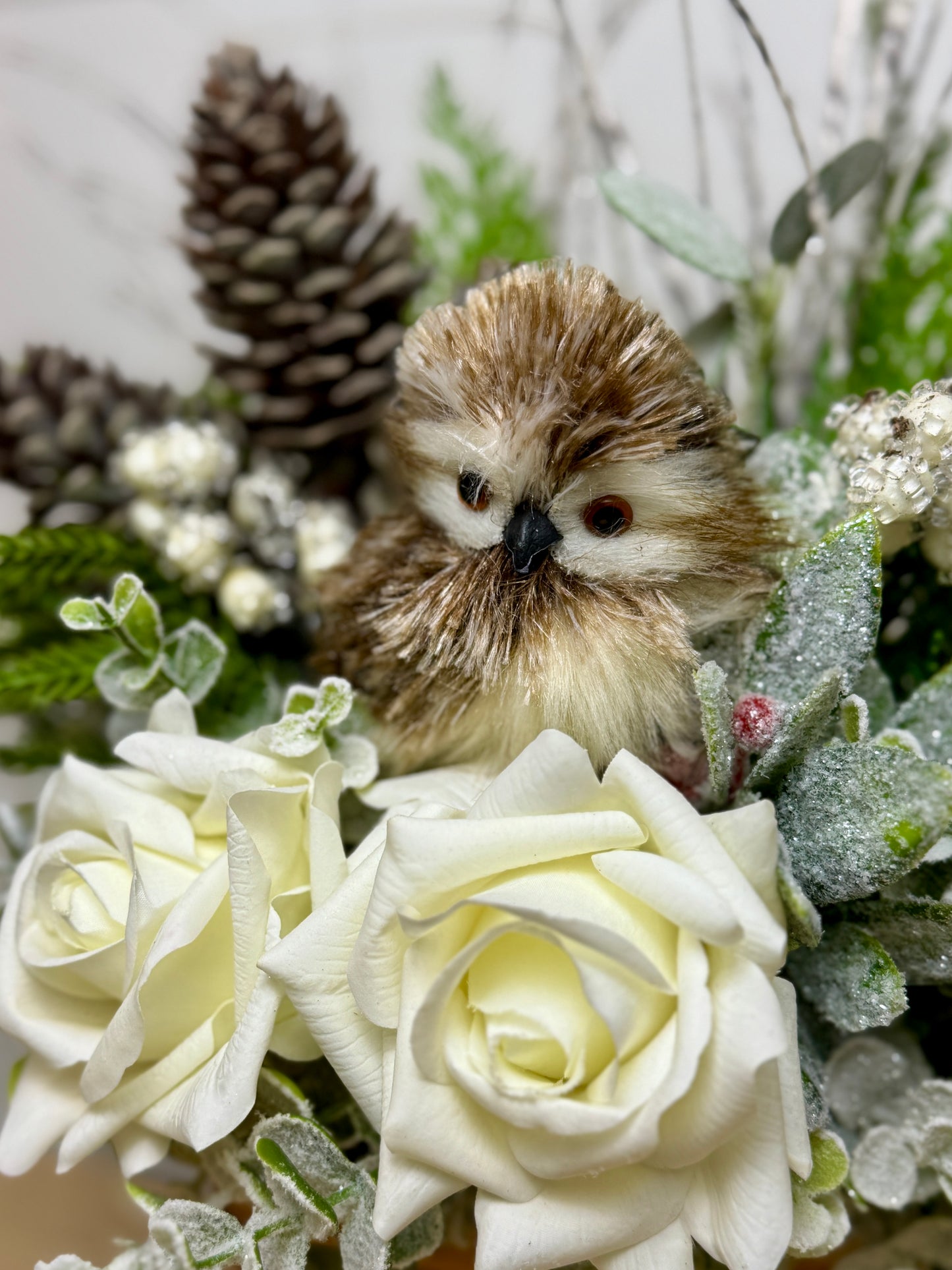Snowy Owl Hanging Basket