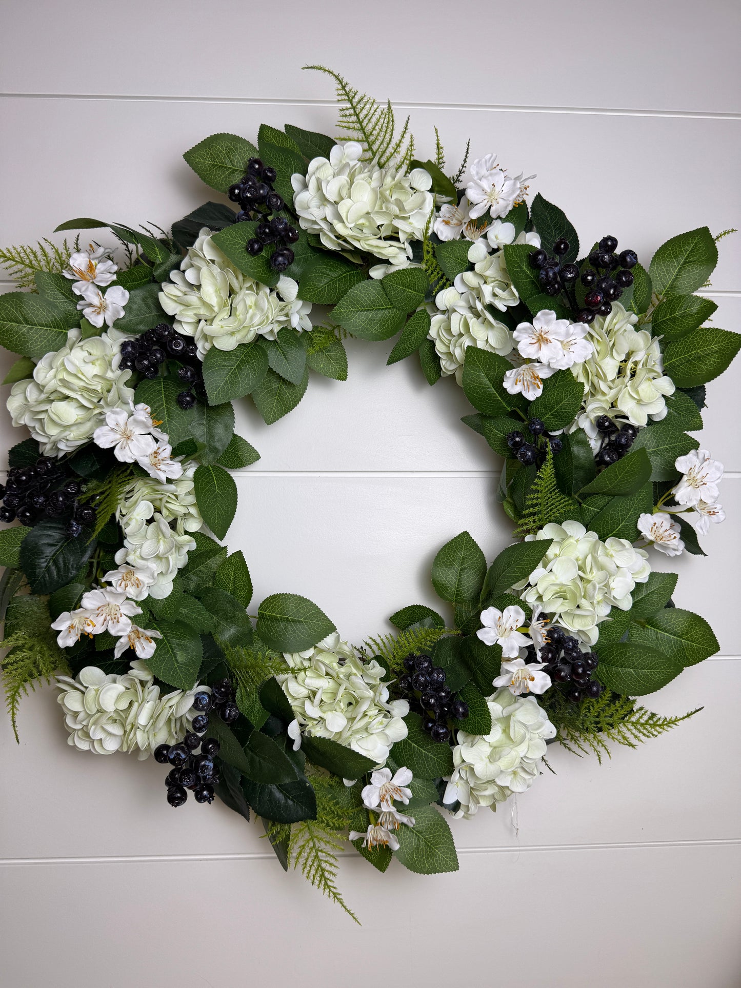 Real Touch Blueberry, Hydrangea & Greenery Wreath