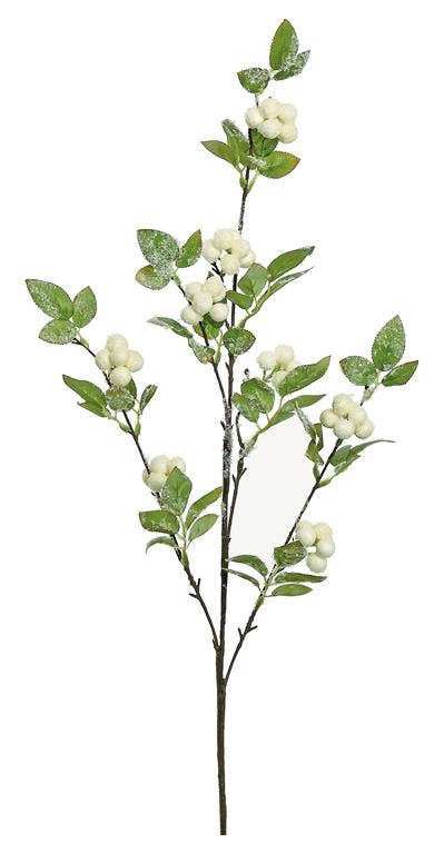 31" Snowy Winter White Berry Spray