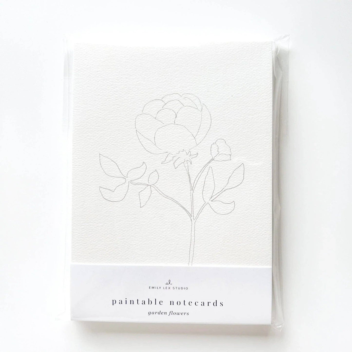 Garden flowers paintable watercolor notecard set
