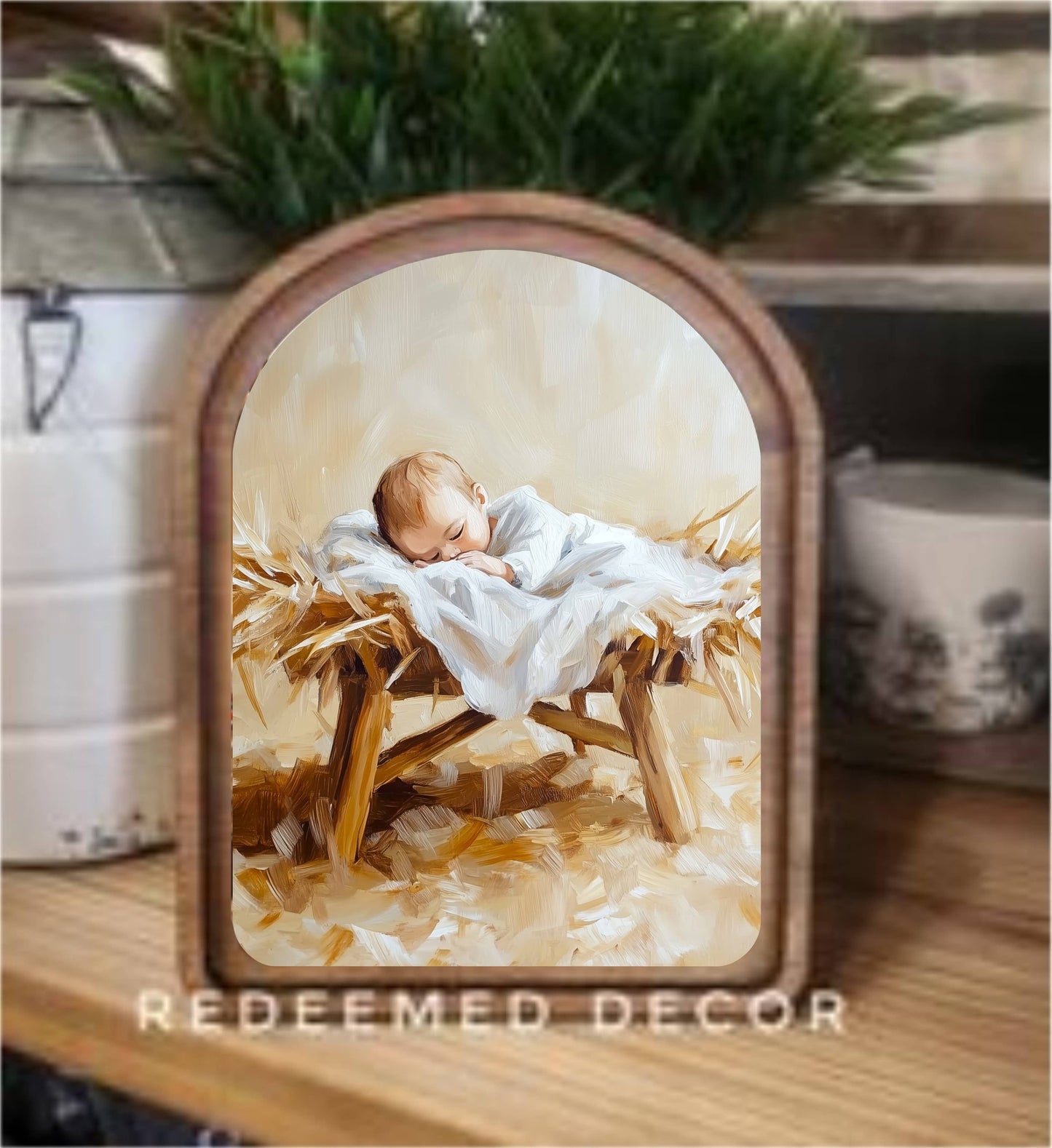 Arch Top Manger Framed Art