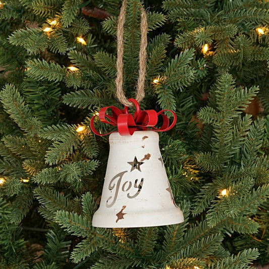 Vintage White Bell w/metal bow 5.25”