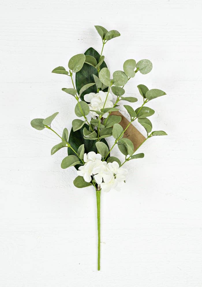 17in Spray-Cream Hydrangea and Eucalyptus
