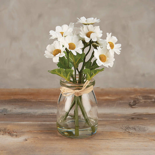 White Daisies in Bud Vase/Faux Water