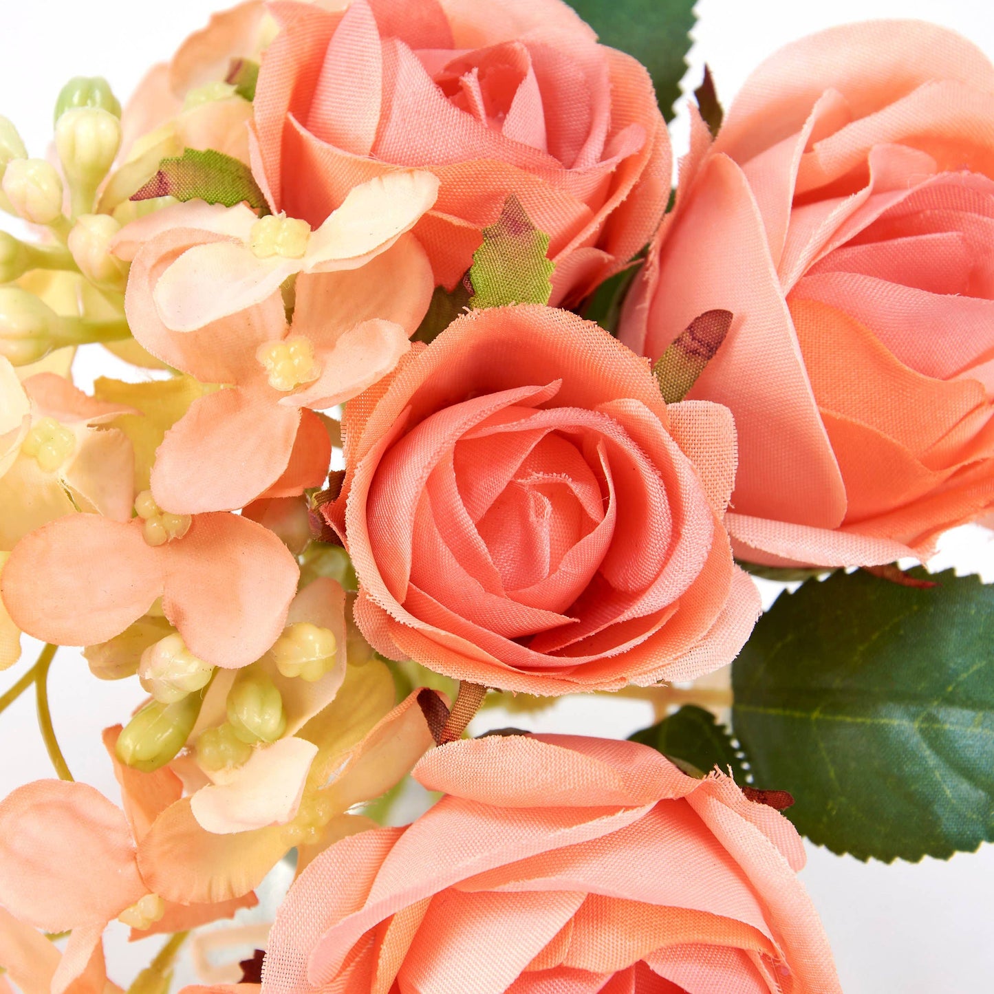 Peach Roses in Bud Vase/Faux Water